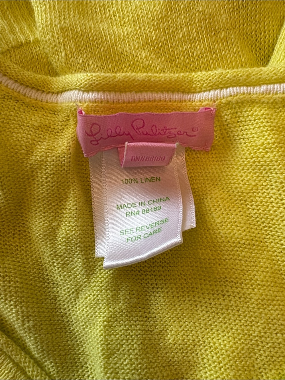 Lilly Pulitzer Lemon Yellow V-Neck Side-Button Pullover - Picture 6 of 7